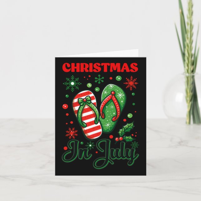 Christmas In July Flip Flops Xmas Flip Flops Summe Card (Front)