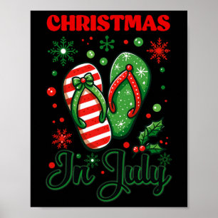 Christmas In July Flip Flops Xmas Flip Flops Summe Poster