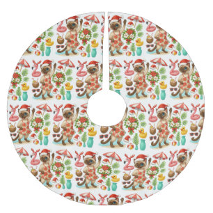 Christmas in July for Cat Lovers  Brushed Polyester Tree Skirt