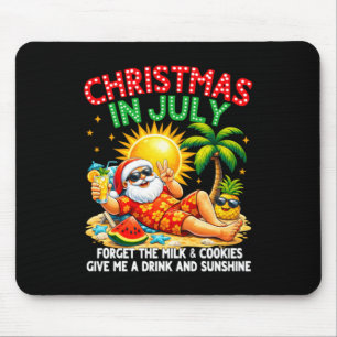 Christmas In July Funny Beach Santa Summer Mouse Pad