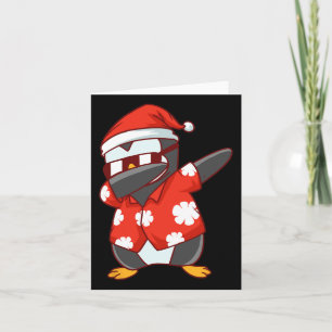 Christmas In July Funny Dabbing Penguin  Card