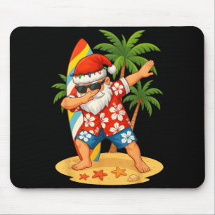 Christmas In July Funny Dabbing Santa Beach Mouse Pad