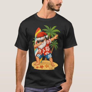 Christmas In July Funny Dabbing Santa Beach T-Shirt