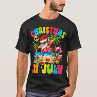 Christmas In July Funny Dabbing Santa Beach T-Shirt