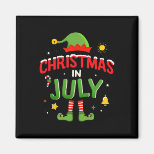 Christmas In July Funny Elf For Summer Xmas 1 Magnet