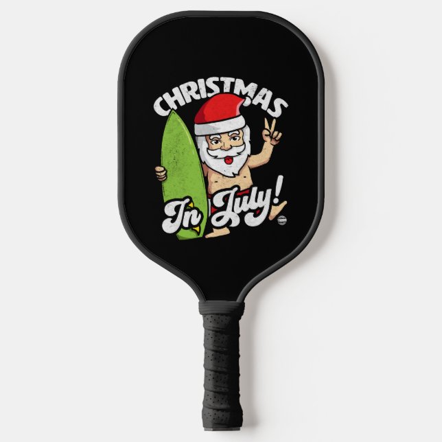 Christmas In July Funny Santa Claus Graphic Pickleball Paddle (Front)