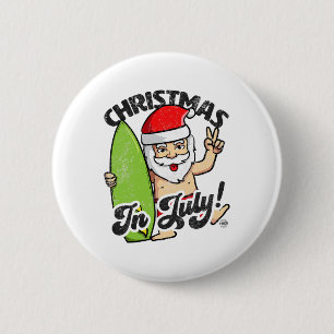 Christmas In July Funny Santa Claus Graphic Summer 6 Cm Round Badge