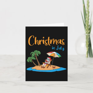 Christmas In July Funny Santa Eating Watermelon  Card