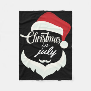 Christmas In July Funny Santa Hat  Fleece Blanket