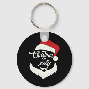Christmas In July Funny Santa Hat  Key Ring