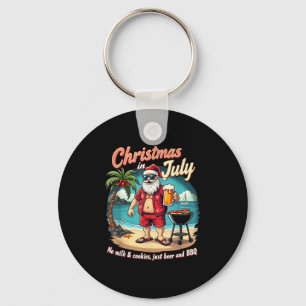 Christmas In July Funny Santa No Milk Cookies Just Key Ring