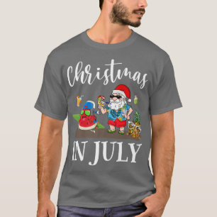 Christmas In July Funny Santa Summer Pineapple Bea T-Shirt