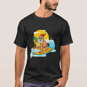 Christmas in July Funny Santa Surfing Summer Aloha T-Shirt