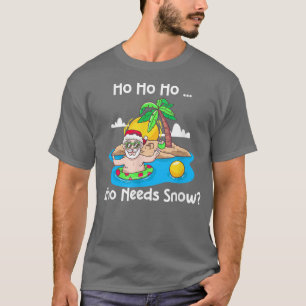 Christmas In July Funny Santa Surfing Summer Vacat T-Shirt