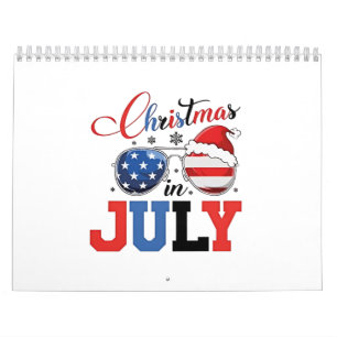 Christmas in July Funny Santa Xmas 4h of July Calendar