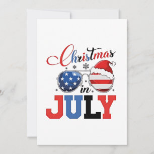Christmas in July Funny Santa Xmas 4h of July Invitation