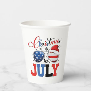 Christmas in July Funny Santa Xmas 4h of July  Paper Cups
