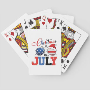 Christmas in July Funny Santa Xmas 4h of July  Playing Cards
