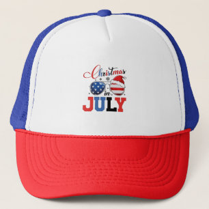 Christmas in July Funny Santa Xmas 4h of July  Trucker Hat