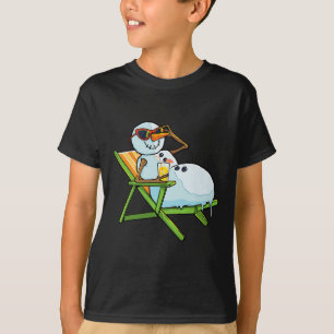 Christmas In July Funny Snowman Beach Summer Hawai T-Shirt
