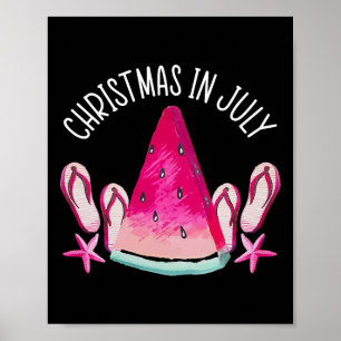 Christmas In July Funny Summer Vacation Tropical G Poster