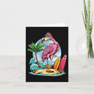 Christmas In July Funny Tropical Flamingo Hawaii S Card
