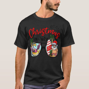 Christmas In July Funny Vintage Santa Summer Beach T-Shirt