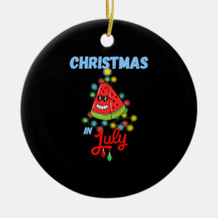 christmas in july funny watermelon summer design ceramic tree decoration