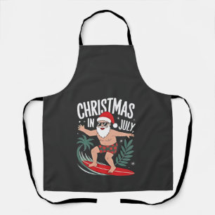 Christmas in July Funny xmas Christmas Santa Beach Apron