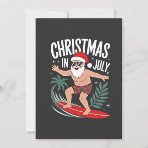 Christmas in July Funny xmas Christmas Santa Beach Invitation