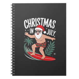 Christmas in July Funny xmas Christmas Santa Beach Notebook