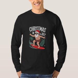 Christmas in July Funny xmas Christmas Santa Beach T-Shirt