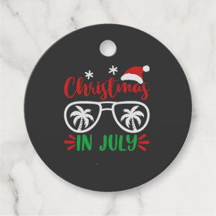Christmas in July Funny Xmas Santa Vacation Summer Favour Tags