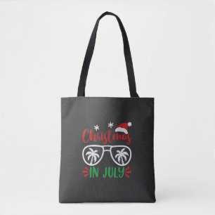 Christmas in July Funny Xmas Santa Vacation Summer Tote Bag
