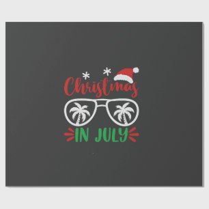Christmas in July Funny Xmas Santa Vacation Summer Wrapping Paper