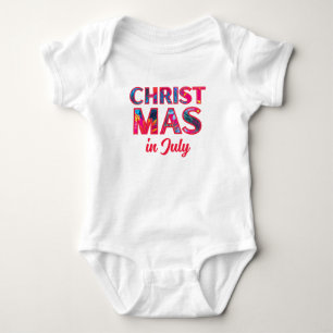 CHRISTMAS IN JULY Gift Tag Baby Bodysuit