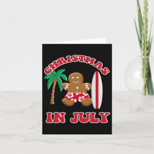 Christmas In July Gingerbread Cookie Surfing  Card