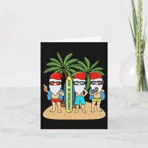 Christmas In July Gnomes Vacation Summer Beach Card