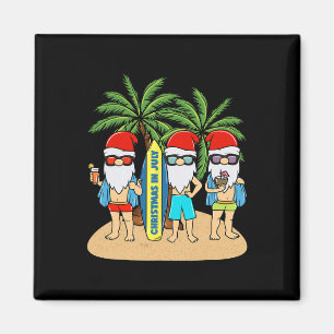 Christmas In July Gnomes Vacation Summer Beach  Magnet