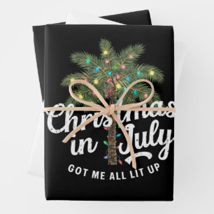 Christmas in July Got Me All Lit Up  Wrapping Paper Sheet