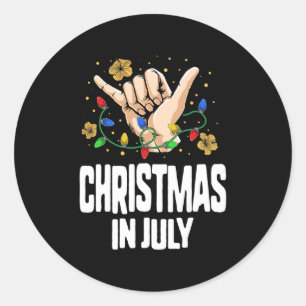 Christmas In July Hawaii Flower Beach Xmas Tree Mu Classic Round Sticker