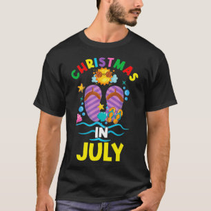 Christmas In July Hawaiian Family Summer Vacation T-Shirt