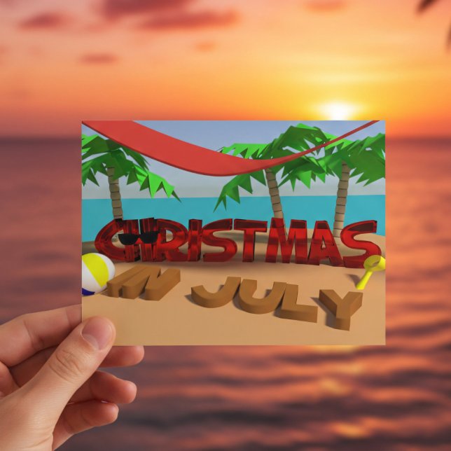 Christmas in July Holiday Postcard (Send warm wishes from your getaway)