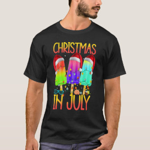 Christmas In July Ice Pops In Santa Hat Kids Toddl T-Shirt