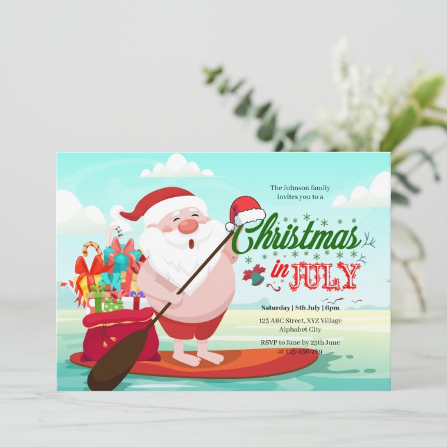 Christmas in July Invitation (Standing Front)