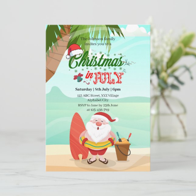 Christmas in July Invitation (Standing Front)