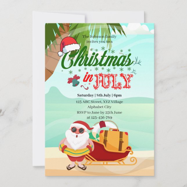 Christmas in July Invitation (Front)