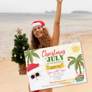 Christmas in July invitation, fun summer party Invitation