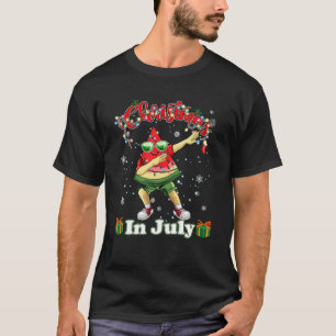 Christmas In July Kids Hawaiian Dabbing Watermelon T-Shirt