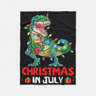 Christmas In July Men Boys Toddler T Rex Dinosaur Fleece Blanket